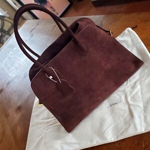 Elegant Brown Suede Handbag